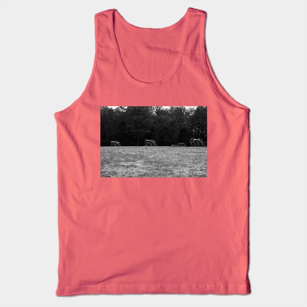 Hazel Grove Chancellorsville  Black and White Tank Top by Enzwell